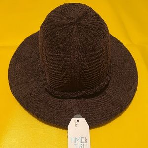 Women’s brown Chenille textured fedora